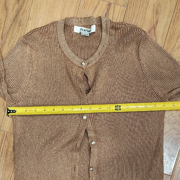 Camel Ribbed Button Cardigan - Picture 8 of 8